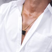 Κολιέ Black Square Gold