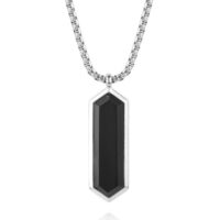 Κολιέ Black Bar Silver