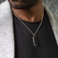 Κολιέ Black Bar Silver