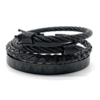 Bracelet Cuff Set Crown Black