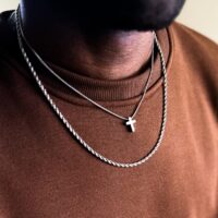 Κολιέ Αλυσιδα Double Cross (Silver)