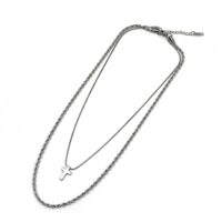 Κολιέ Αλυσιδα Double Cross (Silver)