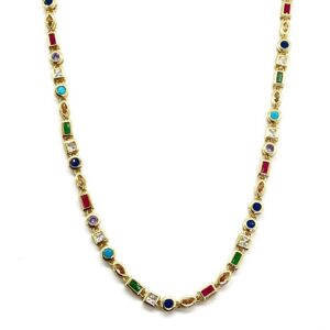 Κολιέ Gemstone Candy Cubic Gold