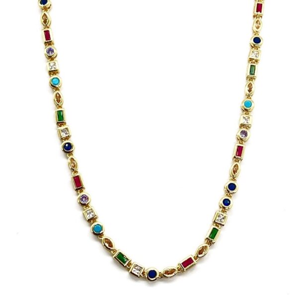 Κολιέ Gemstone Candy Cubic Gold