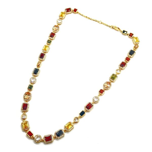 Κολιέ Gemstone Multicolor Cubic