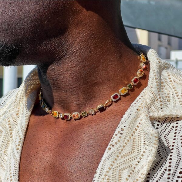 Κολιέ Gemstone Multicolor Cubic