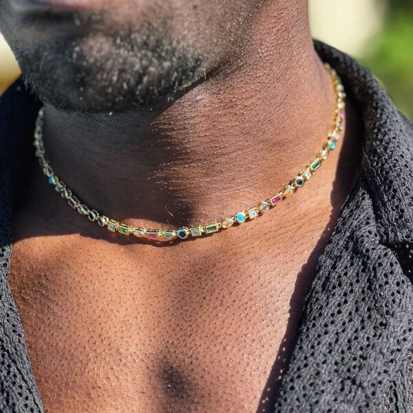 Κολιέ Gemstone Candy Cubic Gold