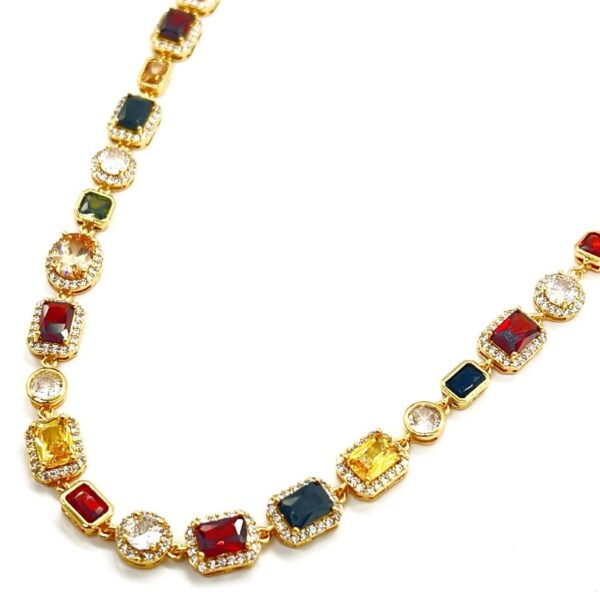 Κολιέ Gemstone Multicolor Cubic