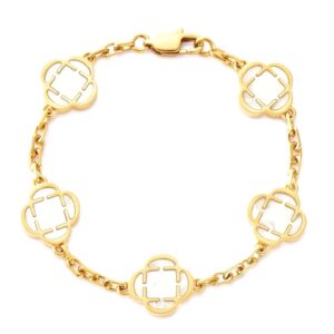 Moon Clover Stone Bracelet (Gold)